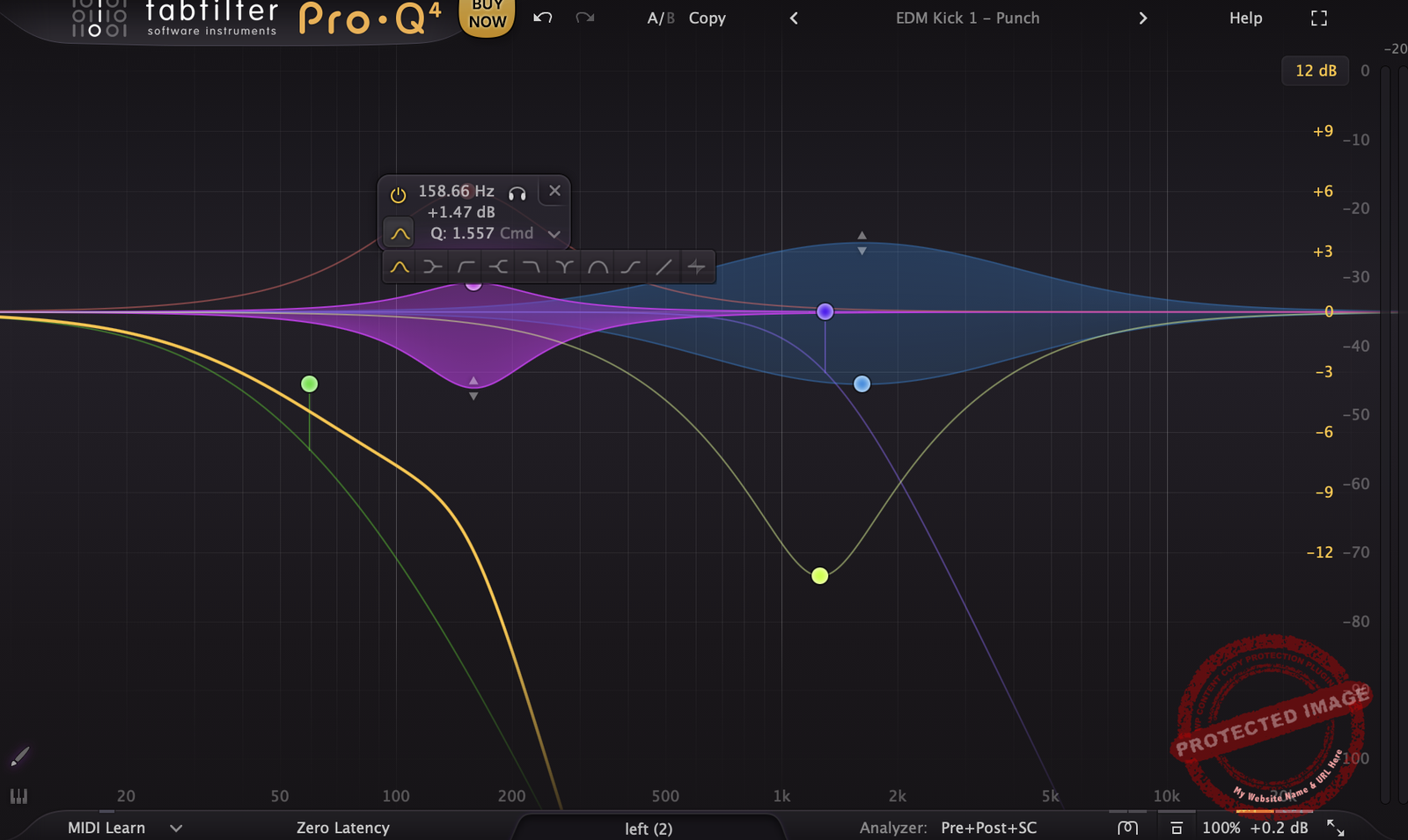 Dynamic EQ view of FabFilter Pro Q-4