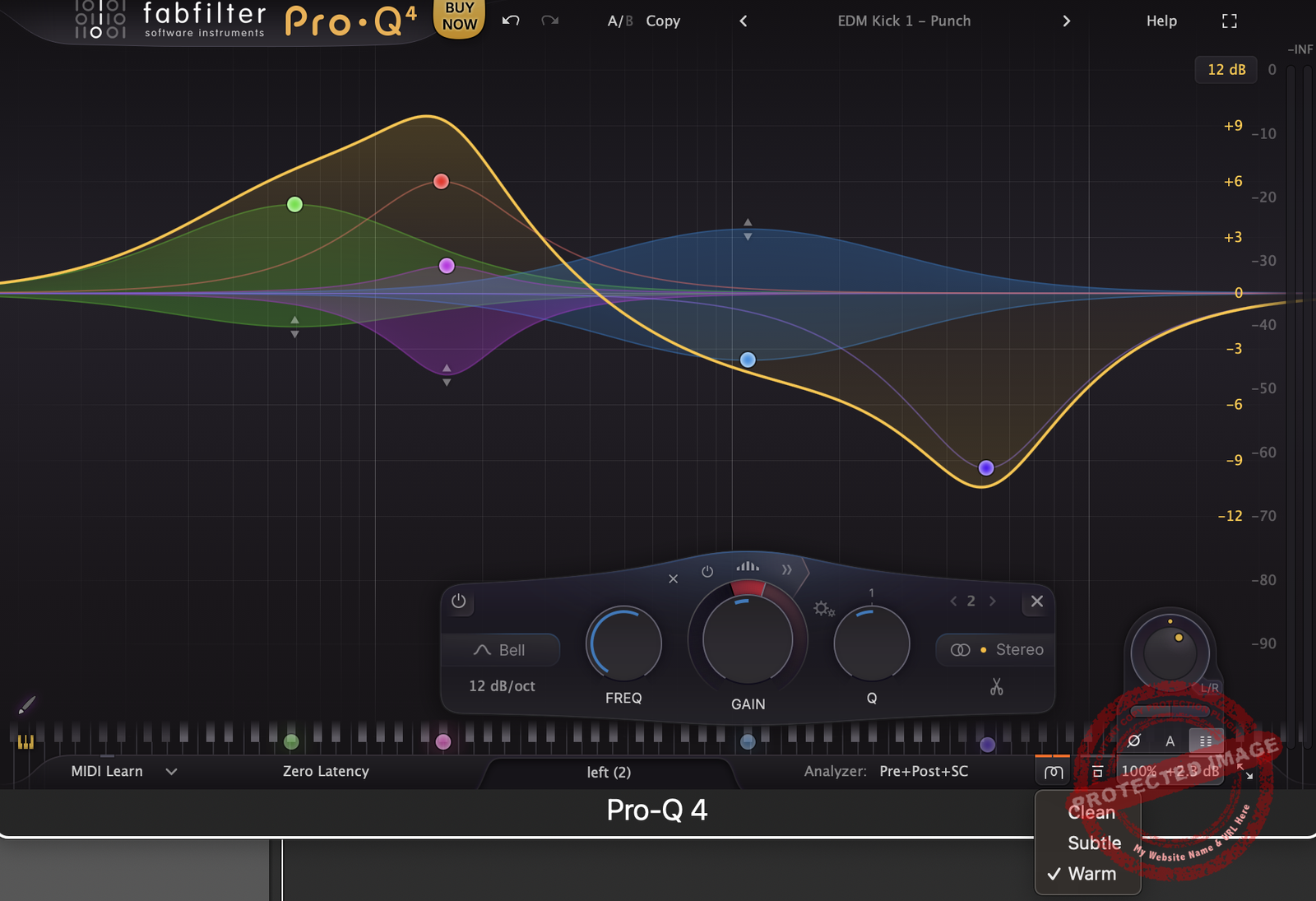 Showing Character Modes of Pro Q-4