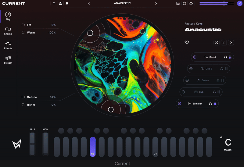 Current processing in the main section