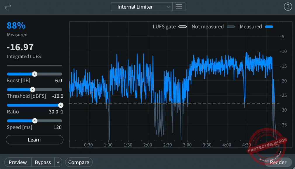 Loudness Optimize settings in the Audio Editor 