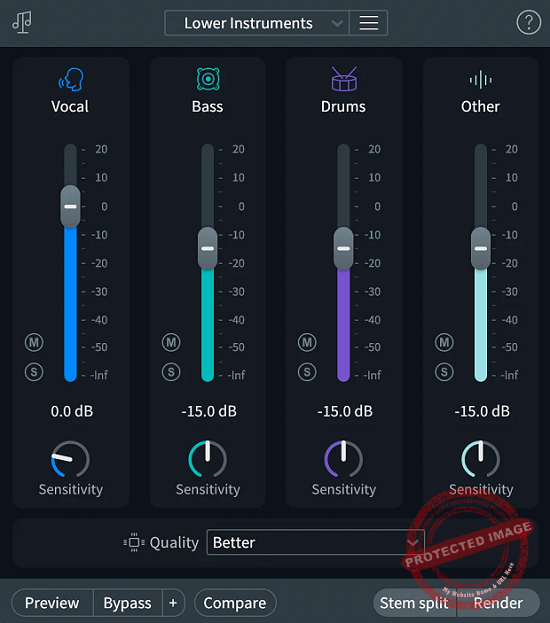 Picture of Music Rebalance in RX Audio Editor 