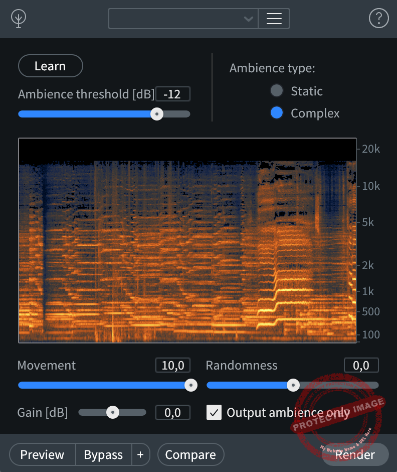 Ambiance Match module of audio editor RX Advanced