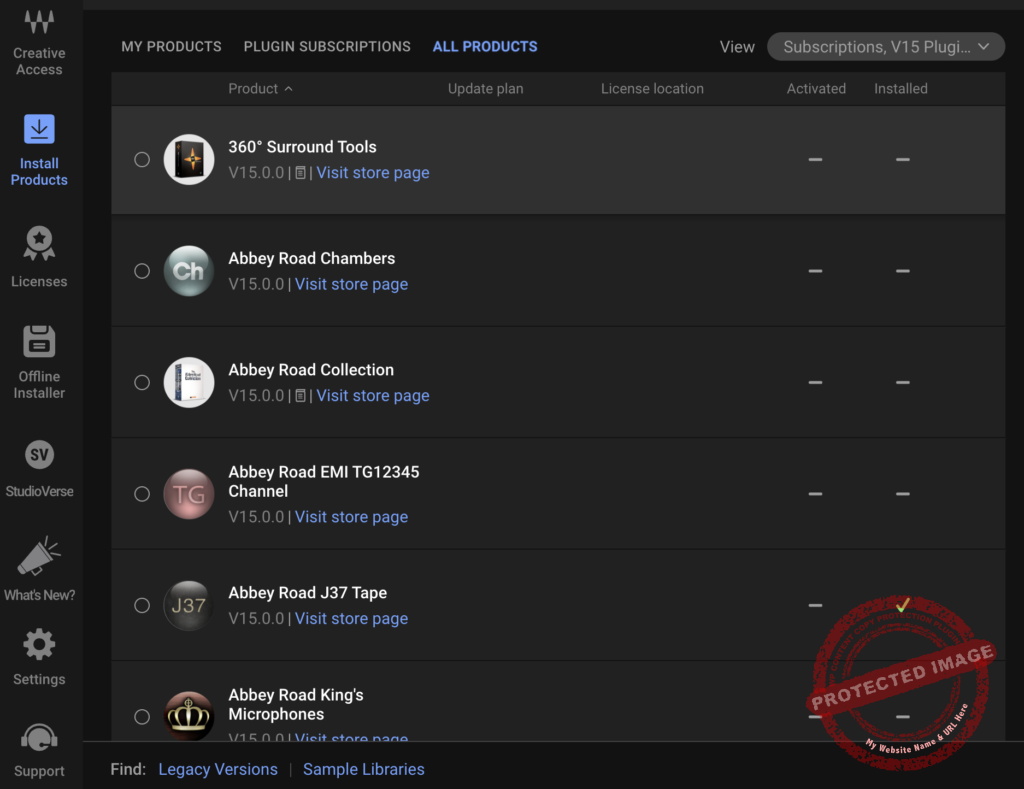 Waves Central Plugins