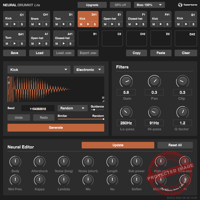 Fazertone Neural Drum Kit